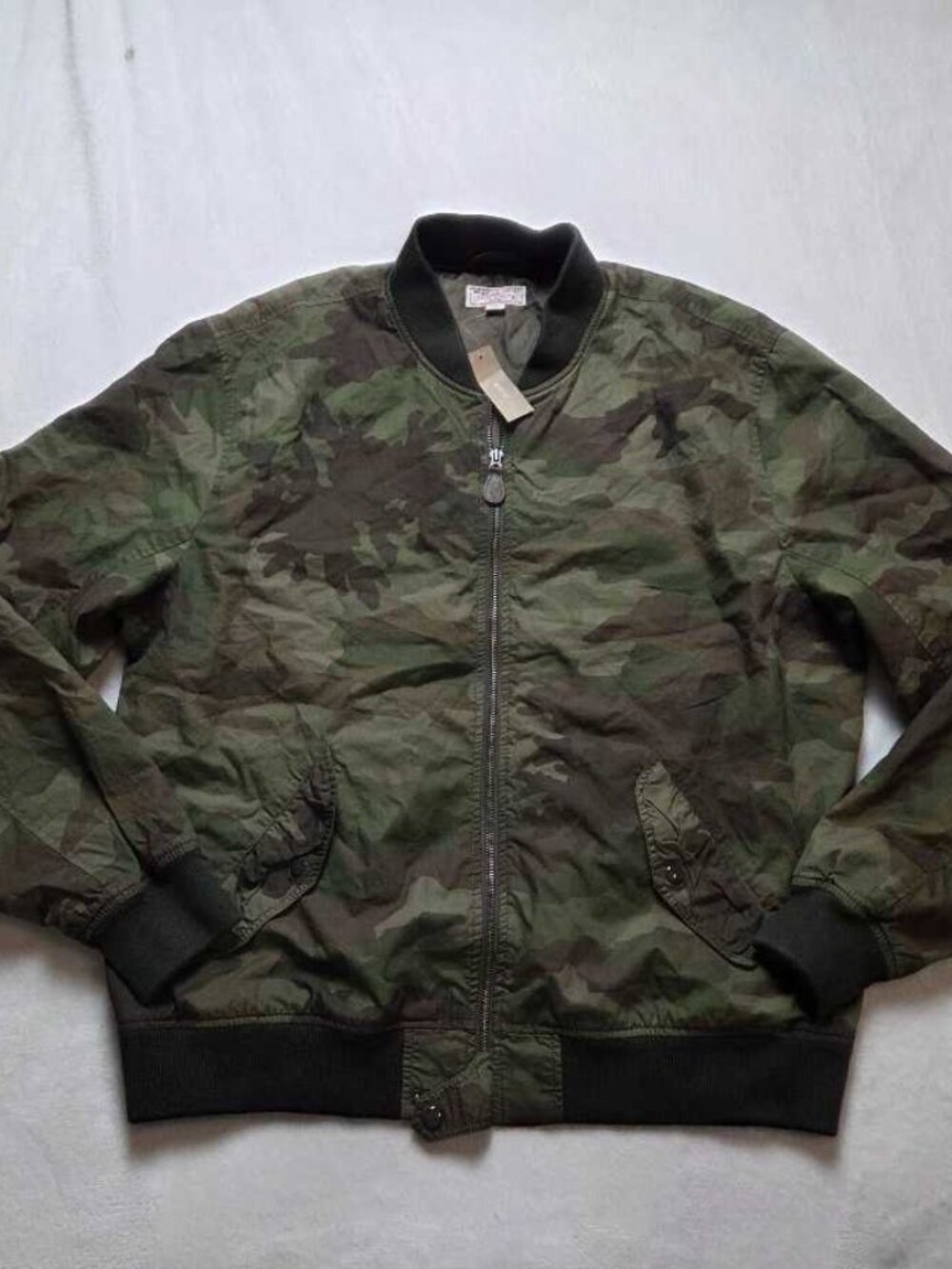 New men's XL J.Crew Wallace & Barnes camo MA-1 camouflage bomber jacket